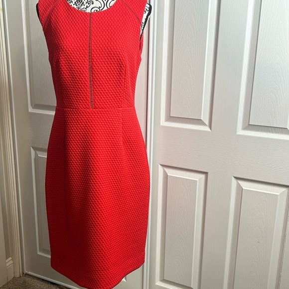 J Crew Sheath Dress Red Orange Sleeveless 8 - Picture 1 of 5
